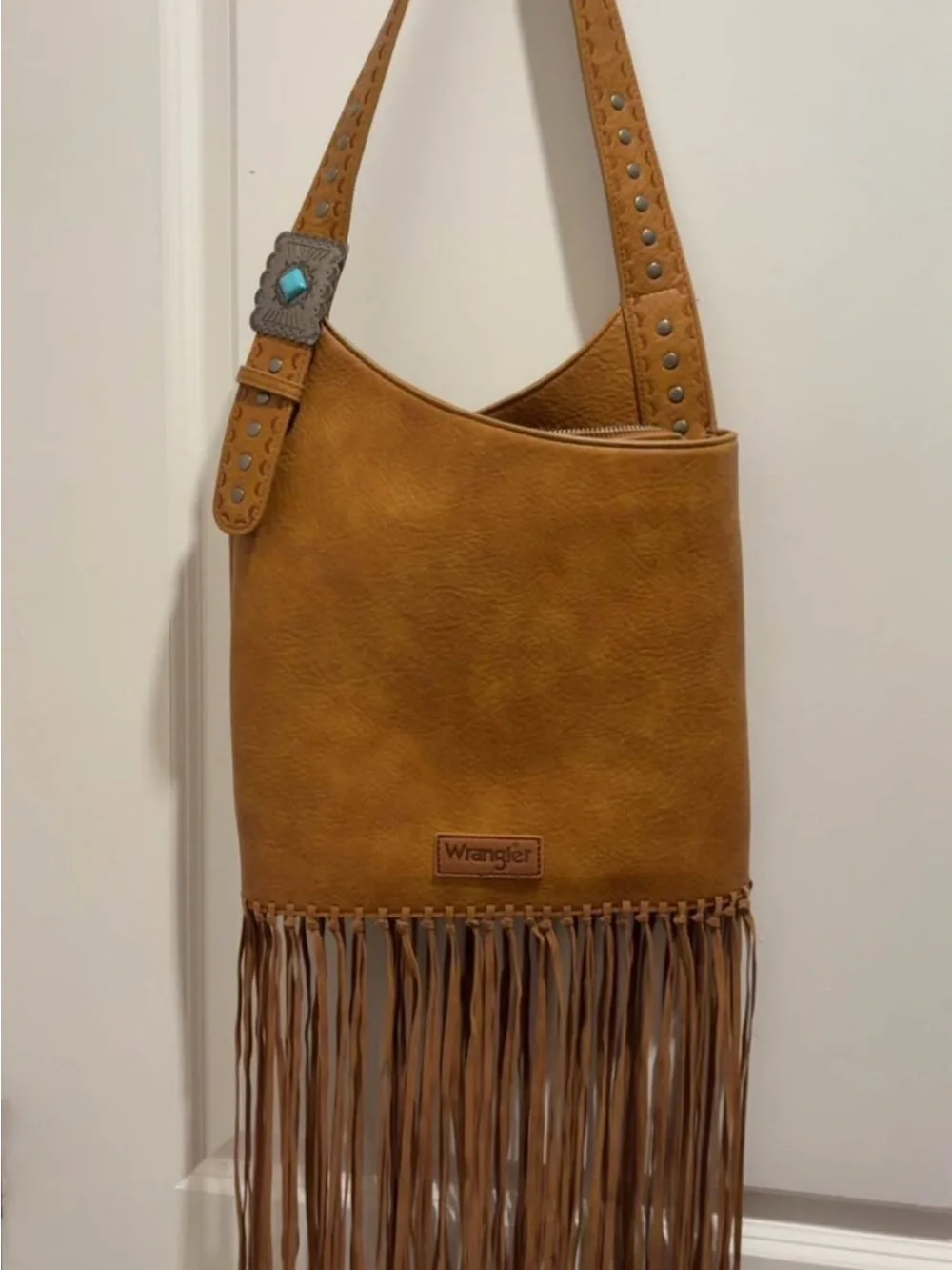 Wrangler Turquoise and Silver Concho Shoulder Bag Accent - Picture 3 of 4
